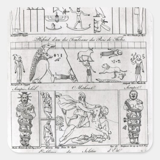 Sticker Carré Ancien Egyptien et persan (Devant)
