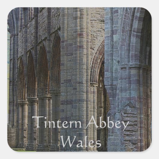Sticker Carré Ancienne abbaye de Tintern I monastère cistercien (Devant)