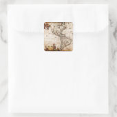 Sticker Carré Ancienne carte du continent américain (Sac)