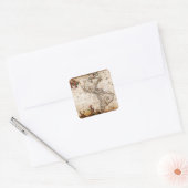 Sticker Carré Ancienne carte du continent américain (Enveloppe)