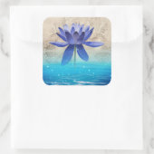 Sticker Carré Ancienne Egypte Styled Magic Blue Lotus Flower (Sac)