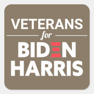 Sticker Carré Anciens combattants de Biden Harris Texte personna
