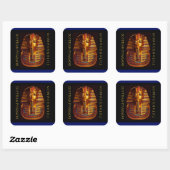 Sticker Carré Ancient Egyptian King Tutankhamun Gold Burial Mask (Feuille)