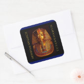 Sticker Carré Ancient Egyptian King Tutankhamun Gold Burial Mask (Enveloppe)