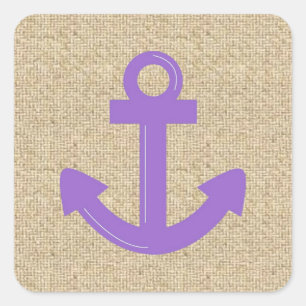 Sticker Carré Ancrage de bateau à burlap violet