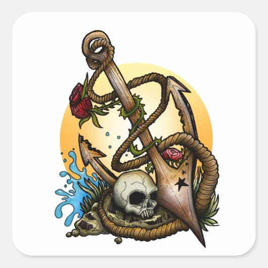 Sticker Carré Ancré (Devant)