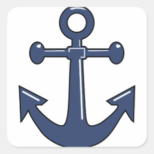 Sticker Carré Ancre bleue