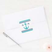 Sticker Carré Ancre cardiaque marine turquoise (Enveloppe)