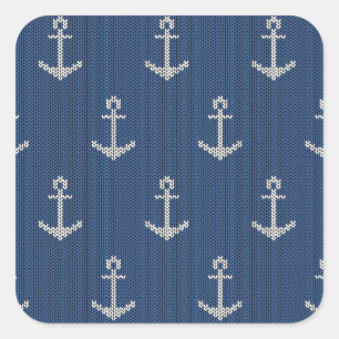 Sticker Carré Ancre de la mer de Knit