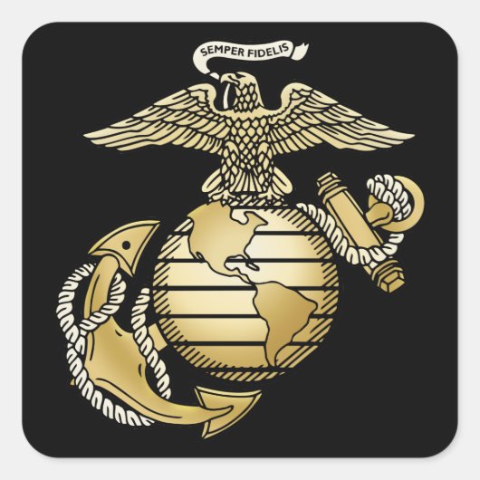 Sticker Carré Ancre Eagle Globe (Devant)