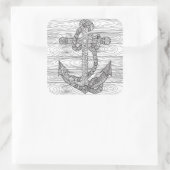 Sticker Carré Ancre et corde de style (Sac)