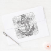 Sticker Carré Ancre et corde de style (Enveloppe)