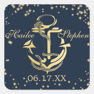 Sticker Carré Ancre nautique Starry Sky