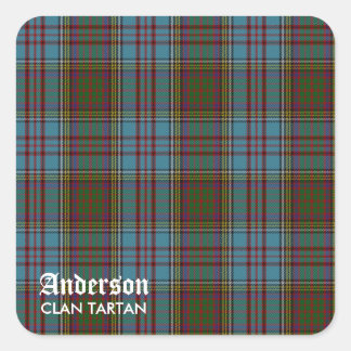 Sticker Carré Anderson Clan Family Tartan (avec nom)