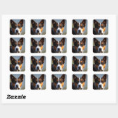 Sticker Carré Andy The Australian Blue Heeler, (Feuille)