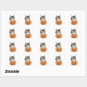 Sticker Carré Âne En Citrouille Doux Âne Joyeux Halloween Squ (Feuille)