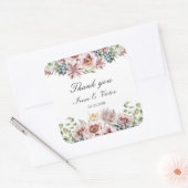 Sticker Carré Anemone Blush Dusty palette mariage merci (Enveloppe)