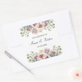 Sticker Carré Anemone Blush Dusty palette mariage personnalisé (Enveloppe)