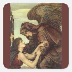 Sticker Carré Ange de la mort par Evelyn De Morgan