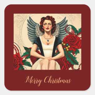 Sticker Carré Ange de Noël 1940