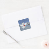 Sticker Carré ange de Noël Westie (Enveloppe)