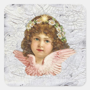 Sticker Carré Ange fissuré