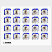 Sticker Carré Ange Lévrier Afghan (Feuille)