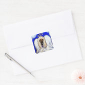Sticker Carré Ange Lévrier Afghan (Enveloppe)