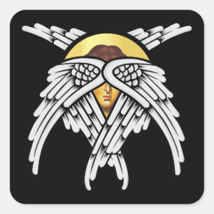 Sticker Carré Ange Séraphin Argent