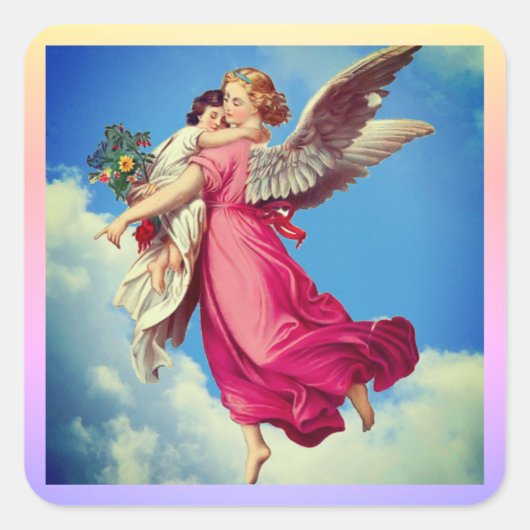Sticker Carré Angel And Child Inspational (Devant)