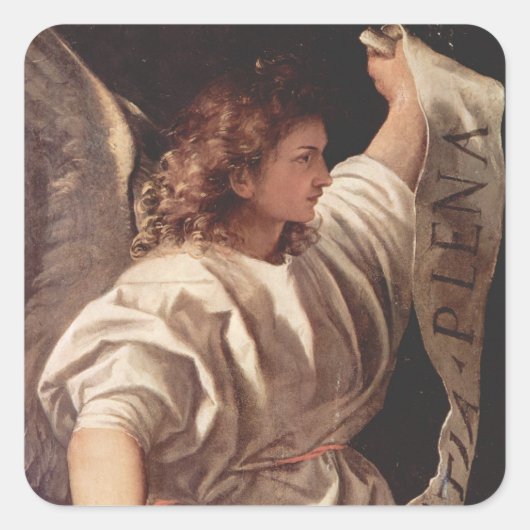 Sticker Carré Angel avec bannière 1522 (Devant)