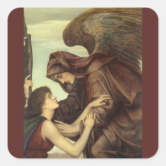 Sticker Carré Angel de la mort par Evelyn De Morgan (Devant)