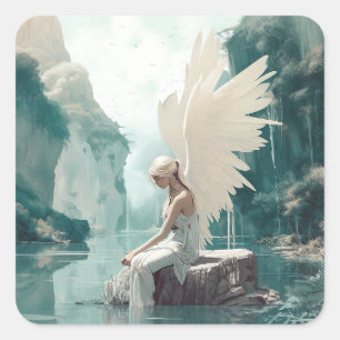 Sticker Carré Angel Imaginaire Art
