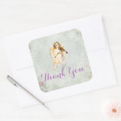 Sticker Carré Angel Jouer un violon Merci (Enveloppe)