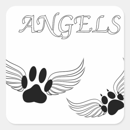 Sticker Carré Angel Pet Animaux (Devant)