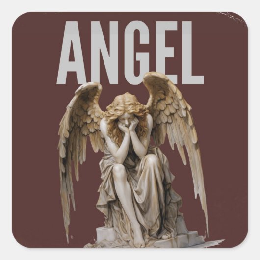 Sticker Carré Angel Statue Kiss-Cut Vinyl Decal (Devant)