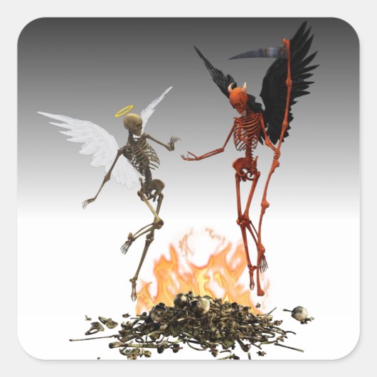 Sticker Carré Angel tombé Demon Devil Halloween (Devant)