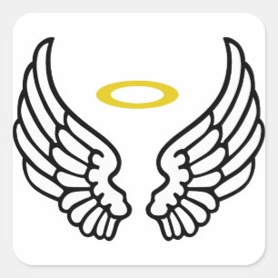Sticker Carré Angel Wings et Halo