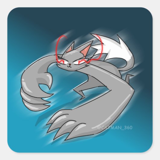 STICKER CARRÉ ANGER CAT (Devant)