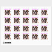 Sticker Carré Anglais Chien Chien Chien Chien Chien Chien Violet (Feuille)