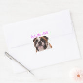 Sticker Carré Anglais Chien Chien Chien Chien Chien Chien Violet (Enveloppe)