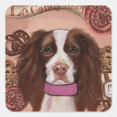 Sticker Carré Anglais Springer Spaniel (Devant)