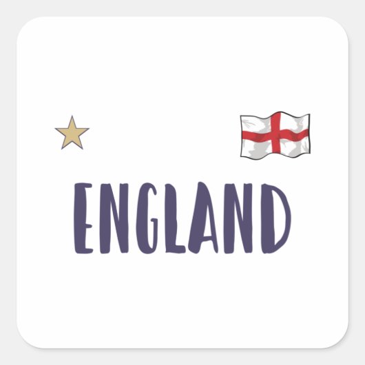 Sticker Carré Angleterre Fan Shirt Anglais Drapeau (Devant)