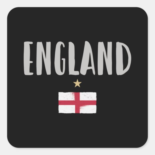 Sticker Carré Angleterre Fan Shirt Anglais Drapeau (Devant)