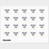Sticker Carré Angleterre Fan Shirt Anglais Drapeau (Feuille)