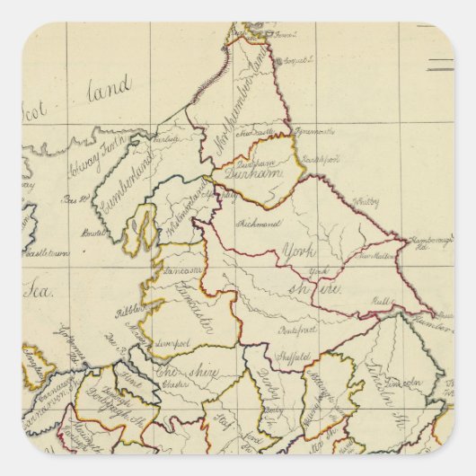 Sticker Carré Angleterre, Pays de Galles 4 (Devant)