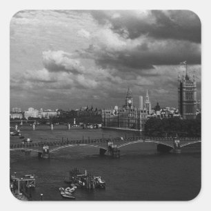 Sticker Carré Angleterre vintage Londres La Tamise 1970