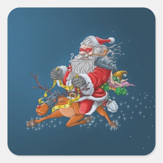 Sticker Carré Angry Santa Claus (Devant)
