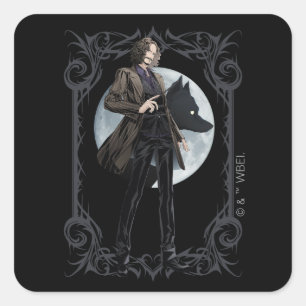 Sticker Carré Animagus noir Anime Sirius