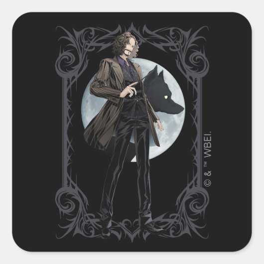 Sticker Carré Animagus noir Anime Sirius (Devant)